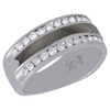14K White Gold Diamond Wedding Band Distressed Channel Set Engagement Ring 1 ct.