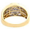 10K Yellow Gold Genuine Diamond Step Shank Pinky Ring Mens 13mm Pave Band 1 CT.