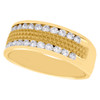 14K Yellow Gold Diamond Mens Wedding Band Beehive Inlay Engagement Ring 0.50 CT.