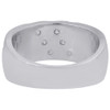 14K White Gold Mens Diamond Grooved Wedding Band Brushed Finish Ring 0.50 Ct.