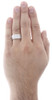 14K White Gold Mens Diamond Grooved Wedding Band Brushed Finish Ring 0.50 Ct.