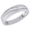 10K White Gold Mens Round Cut Diamond Wedding Band 1 Row Prong Set Ring 0.16 Ct.