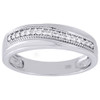 10K White Gold Mens Round Cut Diamond Wedding Band 1 Row Prong Set Ring 0.16 Ct.