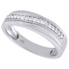 10K White Gold Mens Round Cut Diamond Wedding Band 1 Row Prong Set Ring 0.16 Ct.