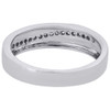 10K White Gold Mens Round Cut Diamond Wedding Band 1 Row Prong Set Ring 0.16 Ct.