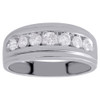 10K White Gold Channel Set Diamond Mens Wedding Band Engagement Ring 0.75 CT.