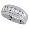 10K White Gold Channel Set Diamond Mens Wedding Band Engagement Ring 0.75 CT.