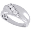 10K White Gold Diamond Wedding Band Mens 5 Round Stone Anniversary Ring 0.50 Ct.