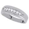 10K White Gold Channel Set Diamond Mens Wedding Band Engagement Ring 0.25 CT.