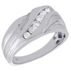 10K White Gold Mens Round Cut Diamond Wedding Band Channel Set Ring 0.33 Ct.