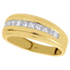 10K Yellow Gold Princess Diamond Wedding Band Mens 1 Row Engagement Ring 1 Ct.
