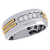 14K Two Tone Gold Diamond Wedding Band 5 Stone Rope Inlay Engagement Ring 1/4 CT