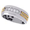 14K Two Tone Gold Diamond Wedding Band 5 Stone Rope Inlay Engagement Ring 1/4 CT