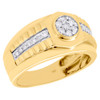 10K Yellow Gold Real Diamond Step Shank Pinky Ring Statement Wedding Band 1/2 CT