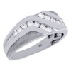 10K White Gold Diamond Mens Wedding Band Brushed Finish Engagement Ring 0.50 Ct.