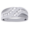 10K White Gold Diamond Mens Wedding Band Brushed Finish Engagement Ring 0.50 Ct.