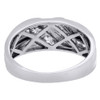 10K White Gold Diamond Mens Wedding Band Brushed Finish Engagement Ring 0.50 Ct.