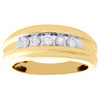 14K Yellow Gold Diamond Mens Wedding Band 5 Stone Engagement Ring 0.50 Ct.