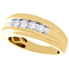 14K Yellow Gold Diamond Mens Wedding Band 5 Stone Engagement Ring 0.50 Ct.