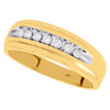 10K Yellow Gold Channel Set Diamond Mens Wedding Band Engagement Ring 0.25 CT.