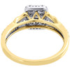 Brown Diamond Square Right Hand Band 10K Yellow Gold Round Cocktail Ring 0.33 Ct