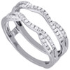 Diamond Enhancer Wrap Solitaire Engagement Ring Swivel 14K White Gold 0.33 Ct