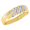10K Yellow Gold Diamond Square Engagement Ring Wedding Matching Trio Set 1/3 Ct.
