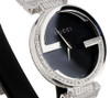 Gucci Diamond Watch GC YA133307 Ladies 37mm Interlocking Brushed Black Dial 3 ct