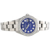 Rolex Oyster Perpetual 6917 Datejust Ladies Steel Diamond Watch Blue Dial 1 CT.