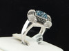 Black & Blue Diamond Cocktail Ring 10K White Gold Fashion Right Hand Band .95 Ct