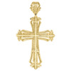 10K Yellow Gold Round Diamond Fancy Cross Pendant 2.90" Mens Pave Charm 1.14 Ct.