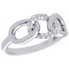 10K White Gold Diamond Interlinked Band Triple Link Right Hand Ring 0.20 CT.