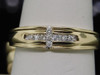 Mens Ladies 14K Yellow Gold Diamond Engagement Ring Wedding Band Trio Set .36 Ct