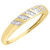 Diamond Trio Set Engagement Ring 10k Yellow Gold Round Wedding Band 0.13 Ct