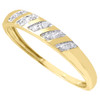 Diamond Trio Set Engagement Ring 10k Yellow Gold Round Wedding Band 0.13 Ct