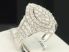Diamond Cluster Cocktail Right Hand Fashion Ring 14K White Gold 1.82 Ct