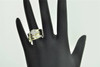 Diamond Trio Set His Her Matching Wedding Band 10K Yellow Gold Round Cut .43 Ct