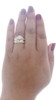 14K Yellow Gold Diamond Trio Set Matching Flower Engagement Ring & Band 1.03 Ct.