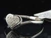 Ladies Sterling Silver Love Heart Diamond Engagement Ring Wedding Band Bridal
