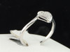 Ladies Sterling Silver Love Heart Diamond Engagement Ring Wedding Band Bridal