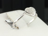 Ladies Sterling Silver Love Heart Diamond Engagement Ring Wedding Band Bridal
