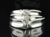 Solitaire Diamond Matching Trio Set 14K White Gold Wedding Engagement Ring