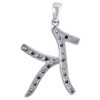 Diamond K Initial Script Pendant .925 Sterling Silver Charm w/ Chain 0.11 Tcw.