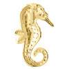 Diamond Seahorse Pendant Ladies 10K Yellow Gold Round Cut Pave Charm 0.14 CT.