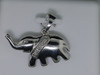 Diamond Elephant Pendant Ladies .925 Sterling Silver Round Pave Charm 0.06 Ct.