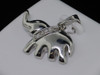Diamond Elephant Pendant Ladies .925 Sterling Silver Round Pave Charm 0.06 Ct.