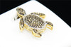 Ladies 10K Yellow Gold Brown Diamond Pendant Animal Turtle Tortoise Charm .38 CT.
