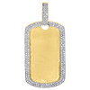 10-karätiger Gelbgold-Diamant-Erkennungsmarken-Anhänger, 1,90 Zoll, runder Herren-Pavé-ID-Charm, 0,80 ct.
