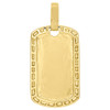 10K Yellow Gold Diamond Dog Tag Pendant 1.90" Mens Round Pave ID Charm 0.80 Ct.