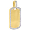 10K Yellow Gold Diamond Dog Tag Pendant 1.90" Mens Round Pave ID Charm 0.80 Ct.